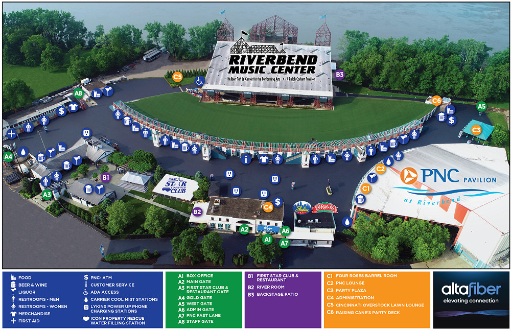 Riverbend Music Center & PNC Pavilion Venue Map